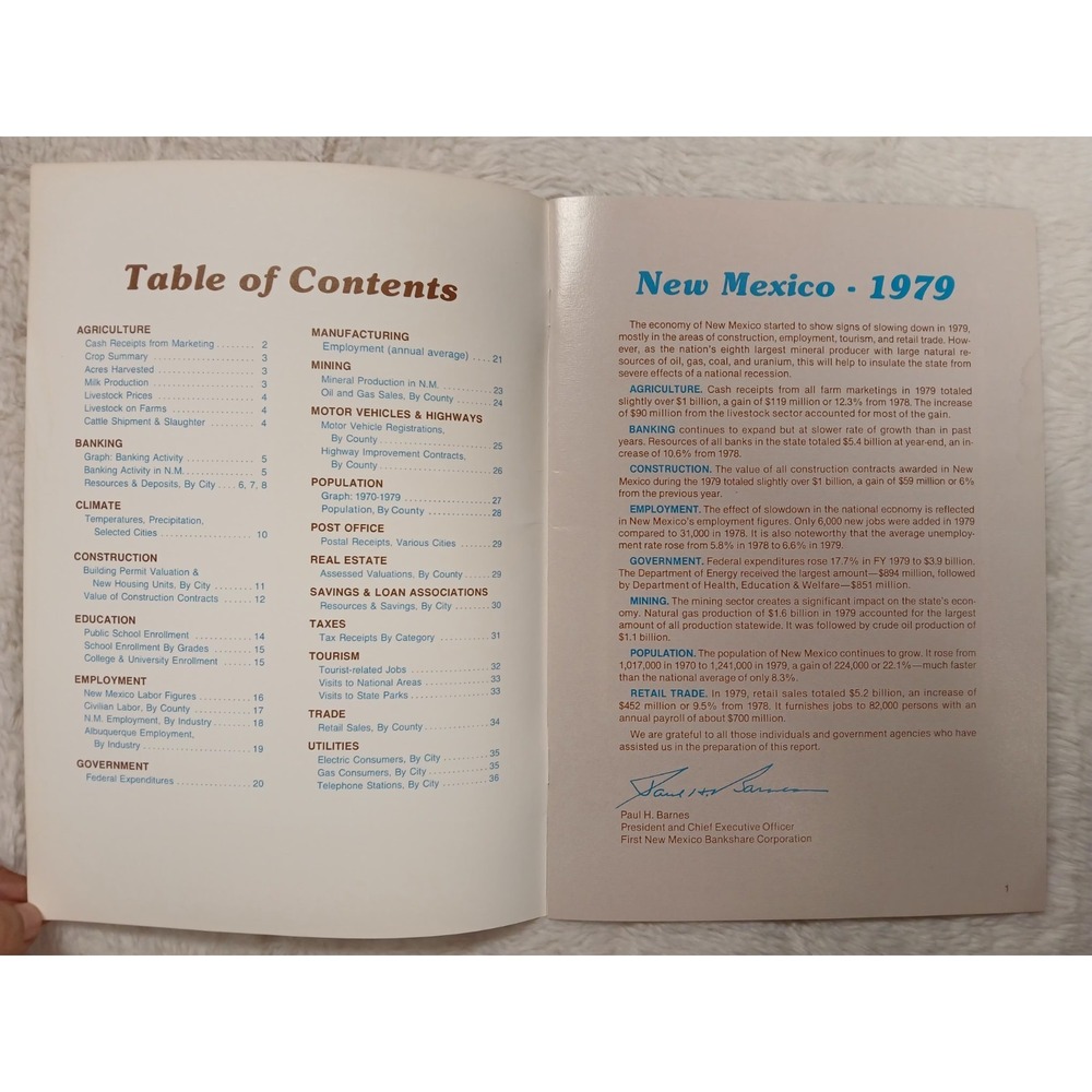 Vintage 1979 New‎ Mexico Progress Economic Report Volume 47 - Picture 3 of 7